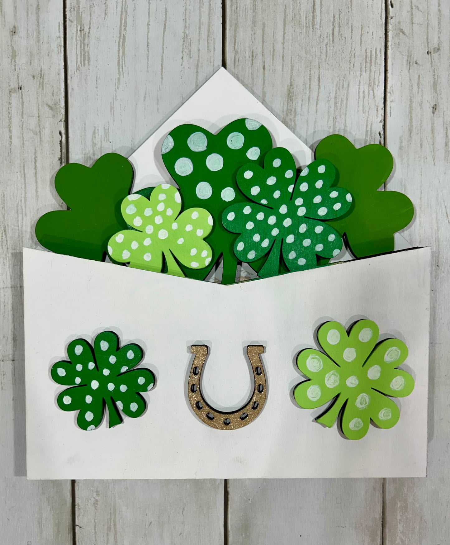 interchangeable Letter envelope insert clovers St. Patrick's Day