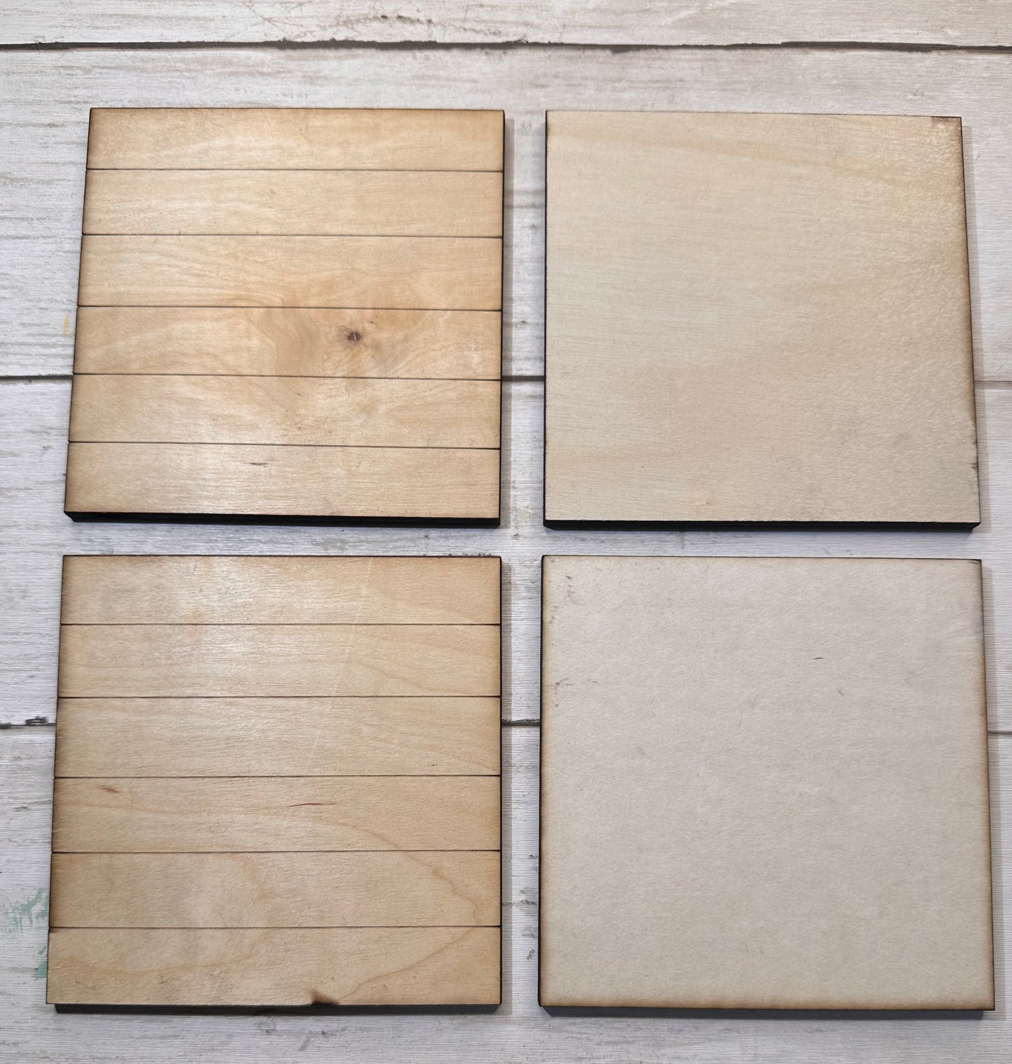 4.25 X 4.25 Blank Sign set of 4 shiplap or plain