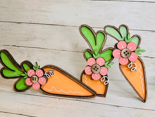 Easter, Carrots and Flowers Shelf Sitters
