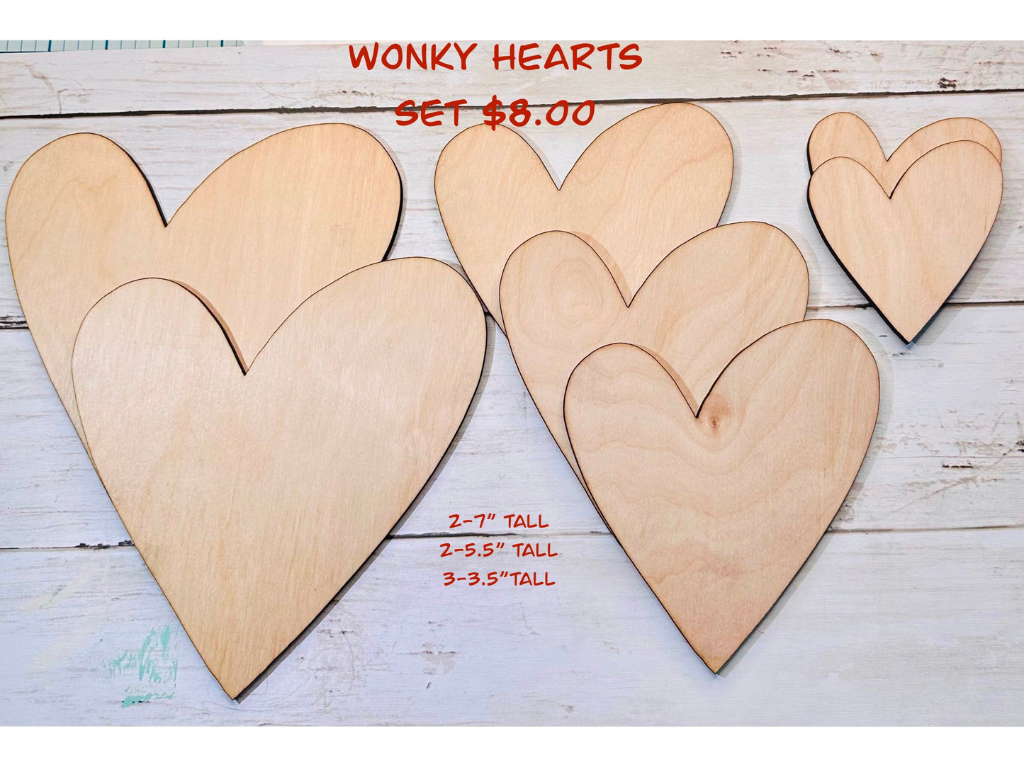 DIY Craft Kit, Set of Wonky Hearts