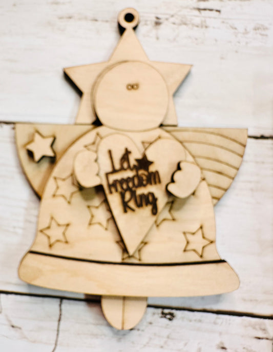 Americana Liberty Angel Let Freedom ring ornament