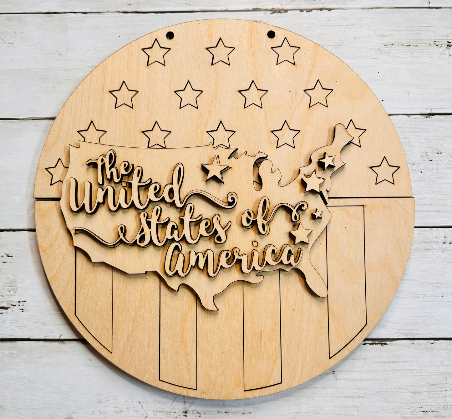 Americana Round America sign includes 2 united choice options