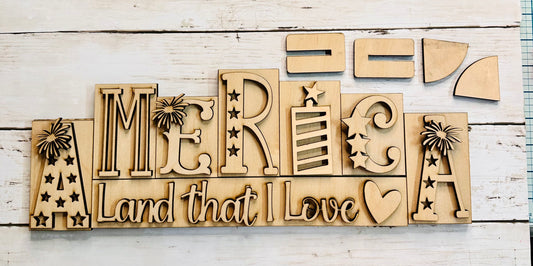 Americana America Block Sign