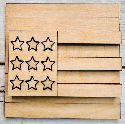 Americana 4.25X4.25" flag