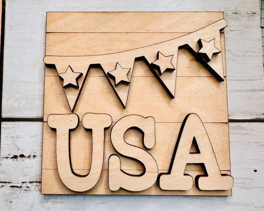 Americana 4.25X4.25" Banner sign