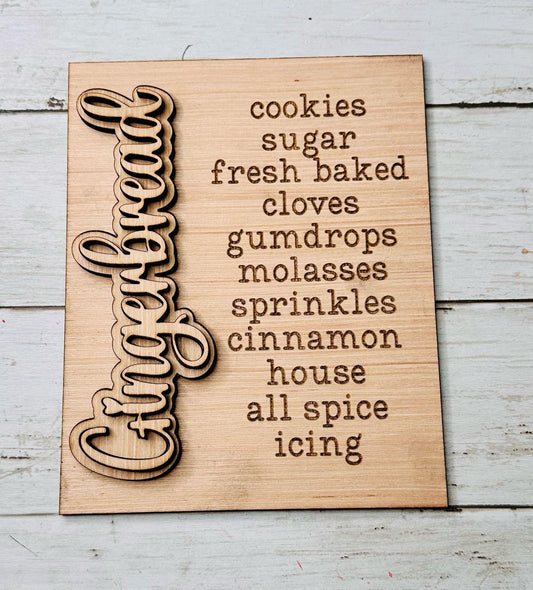 DIY Craft Kit, Christmas Kits, Gingerbread Sign, Family and Kids crafts, Holiday Home Decor, DIY, Wood Cutouts
