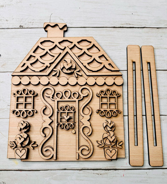DIY Craft Kit, Christmas Kits, Gingerbread House, Family and Kids crafts, Holiday Home Decor, DIY, Wood Cutouts