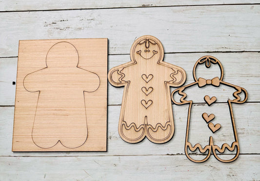 DIY Craft Kit, Christmas Kits, Gingerbread Man Sign, Family and Kids crafts, Holiday Home Decor, DIY, Wood Cutouts