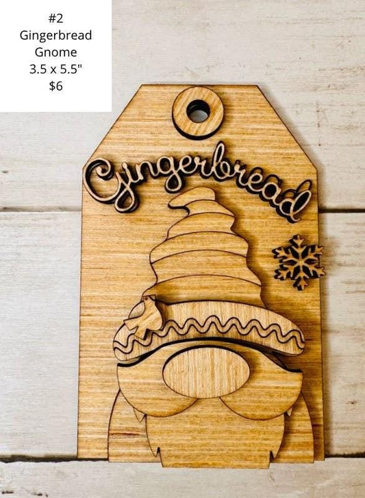 Gingerbread Gnome, Gift Tag, Christmas
