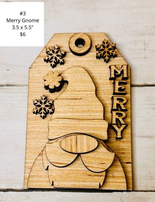 Merry Gnome Christmas tag kit.