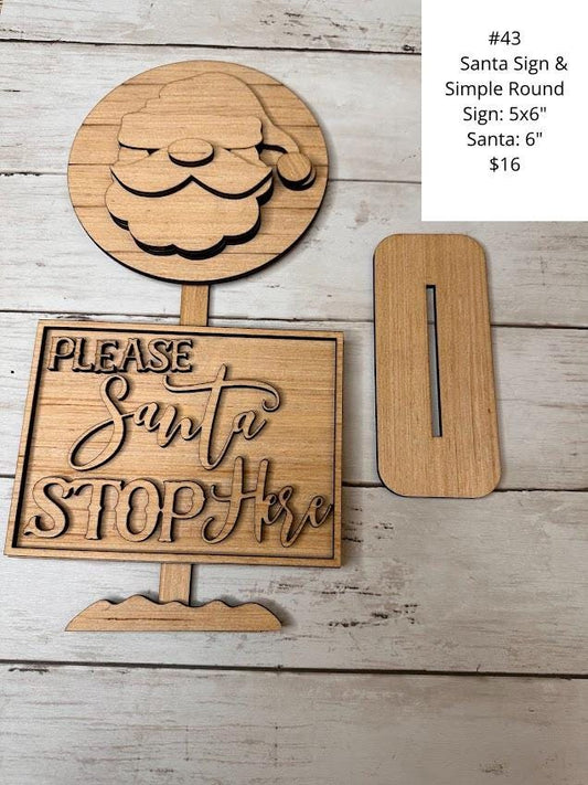 Santa, Please Santa Stop By Sign, DIY Craft Kit, Christmas Kits, Family and Kids Crafts, Holiday Home Decor, DIY, Wood Cutouts